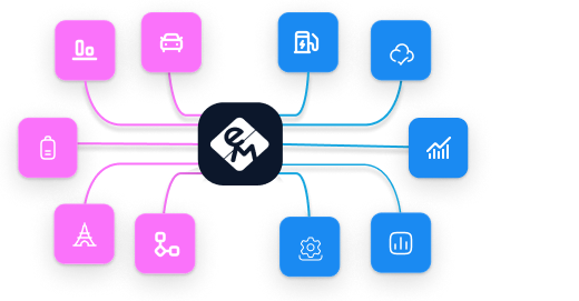 eMabler AI — data signals flow in, intelligent actions flow out
