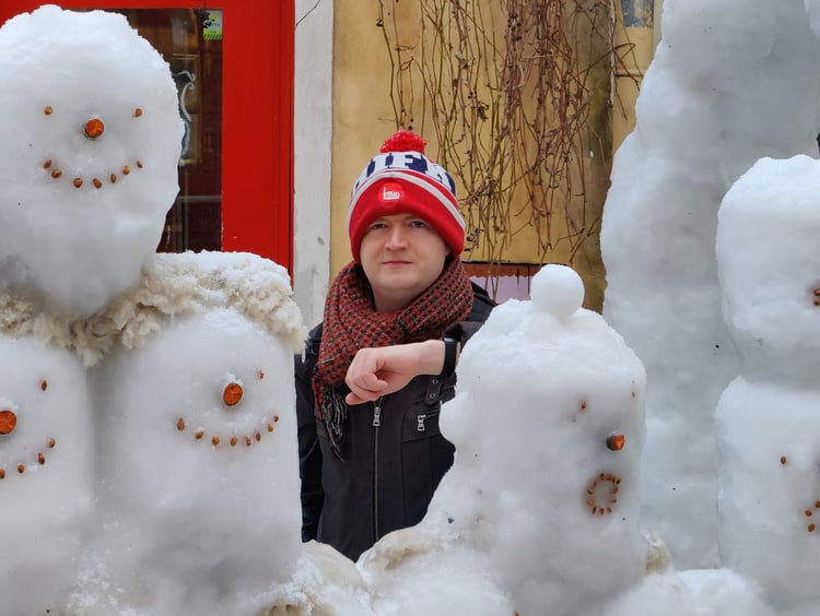 Alex Jacobs and snowmen